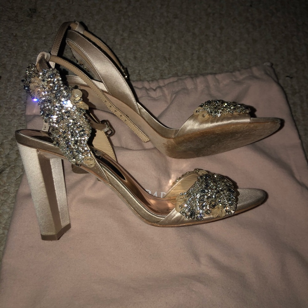 badgley mischka rhinestone heels